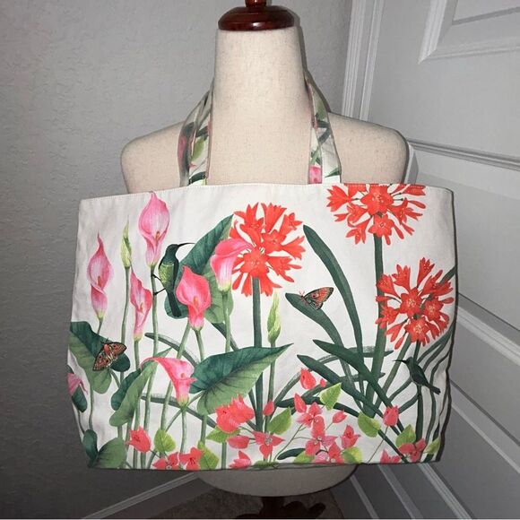 New, Estee Lauder Calla Lily Hummingbird Butterfly Tote Bag - Picture 3 of 3